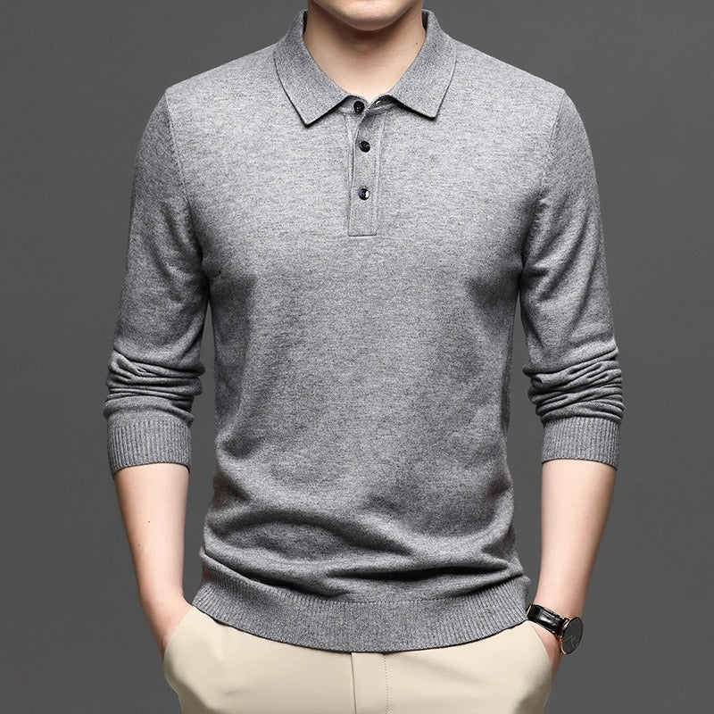 Men's Lapel Knit Pullover Sweater